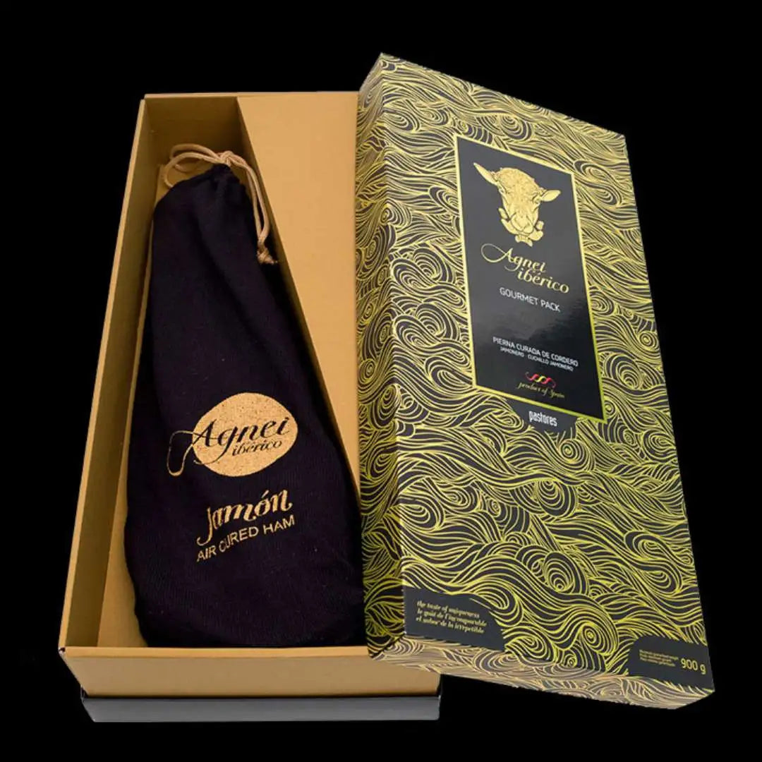 Coffret gourmet jambon agneau Agnei Iberico || Coffret jambon